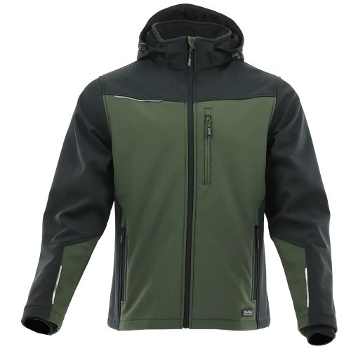 Sara Comfort Plus Softshell Kabát Fekete/Zöld - 3XL